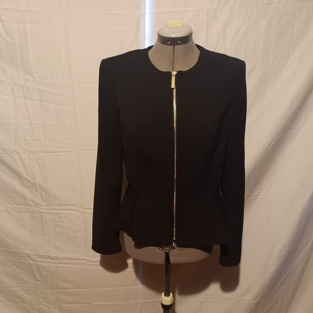 🍋DKNY Black Women's Blazer with Zip Closure Size 6